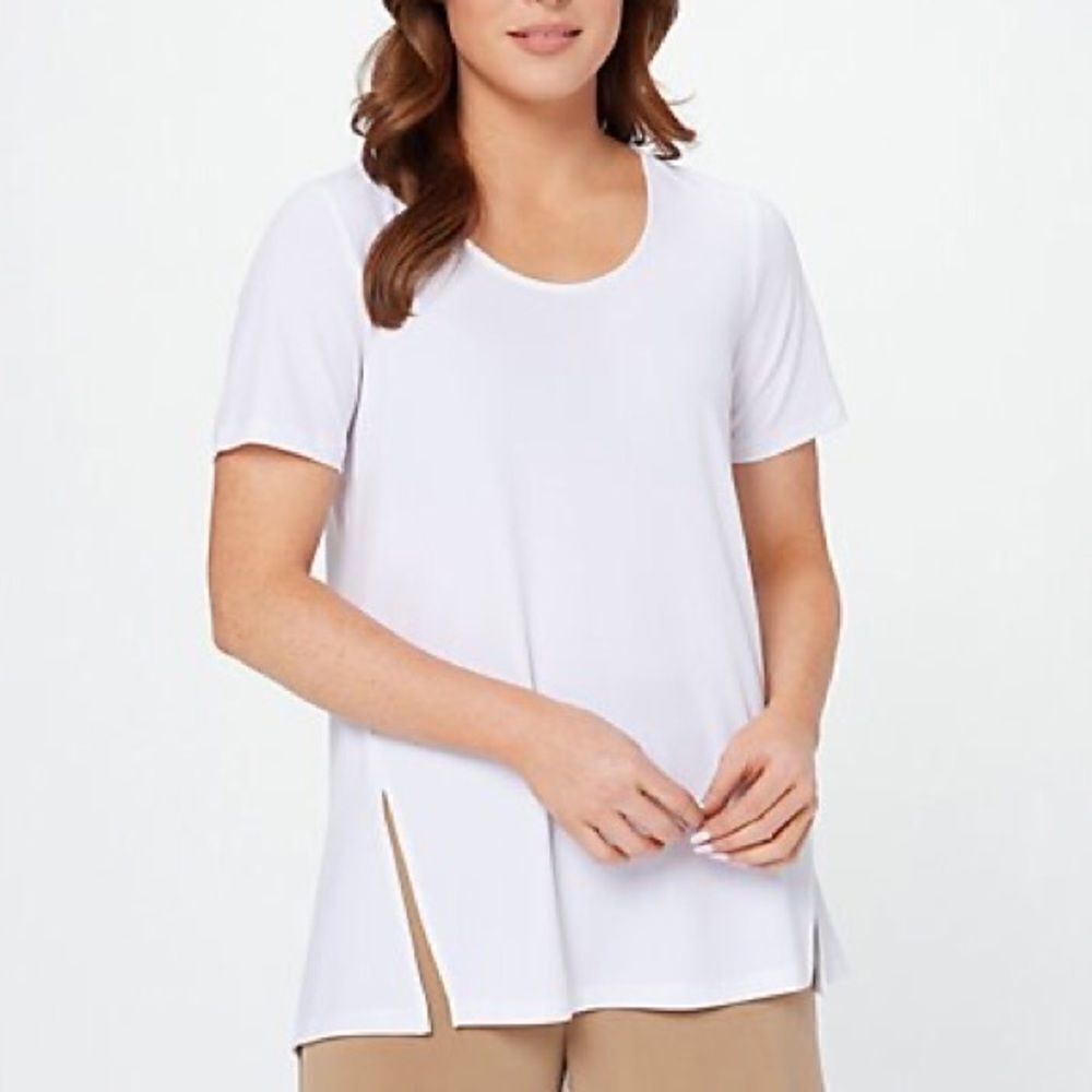 Susan Graver Every DaySide Slits Liquid Knit Top